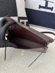 Kelly Elan 27cm in Imported Chevre Goat Leather, 0G Rouge Sellier with Gold Hardware.