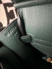 Birkin 25cm in Imported Togo Calfskin, 6O Vert Cypres Pine Green with Gold Hardware.