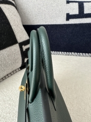 Birkin 25cm in Imported Togo Calfskin, 6O Vert Cypres Pine Green with Gold Hardware.