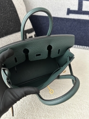 Birkin 25cm in Imported Togo Calfskin, 6O Vert Cypres Pine Green with Gold Hardware.