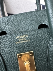 Birkin 25cm in Imported Togo Calfskin, 6O Vert Cypres Pine Green with Gold Hardware.