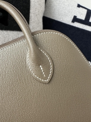 Mini Bolide in Imported Chevre Goat Leather, CK18 Etoupe Grey with Silver Hardware.