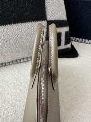 Mini Bolide in Imported Chevre Goat Leather, CK18 Etoupe Grey with Silver Hardware.