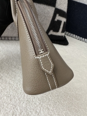 Mini Bolide in Imported Chevre Goat Leather, CK18 Etoupe Grey with Silver Hardware.