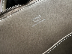 Mini Bolide in Imported Chevre Goat Leather, CK18 Etoupe Grey with Silver Hardware.