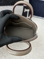 Mini Bolide in Imported Chevre Goat Leather, CK18 Etoupe Grey with Silver Hardware.