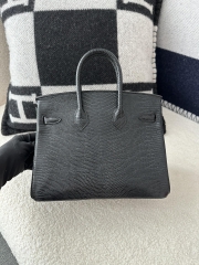 Birkin 25cm in Imported Lizard Skin, CC89 Noir Black with Gold Hardware.