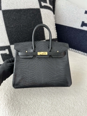 Birkin 25cm in Imported Lizard Skin, CC89 Noir Black with Gold Hardware.