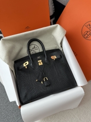 Birkin 25cm in Imported Lizard Skin, CC89 Noir Black with Gold Hardware.