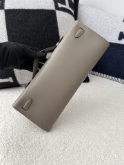 Kelly Cut 31cm in Swift Leather, M8 Gris Asphalte Asphalt Grey with Silver Hardware.