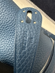 Lindy 26cm in Imported Togo Clemence Leather, S4 Deep Blue with Silver Hardware.