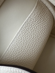 Lindy 26cm in Imported Togo Clemence Leather, I2 Nata Cream White with Gold Hardware.