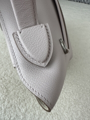 2424 Mini 21cm in Imported Evercolor and Swift Leather, 09 Mauve Pale Pink with Silver Hardware.