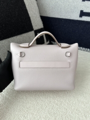 2424 Mini 21cm in Imported Evercolor and Swift Leather, 09 Mauve Pale Pink with Silver Hardware.