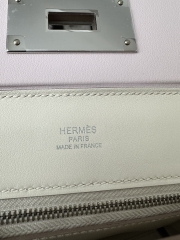 2424 Mini 21cm in Imported Evercolor and Swift Leather, 09 Mauve Pale Pink with Silver Hardware.
