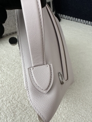 2424 Mini 21cm in Imported Evercolor and Swift Leather, 09 Mauve Pale Pink with Silver Hardware.
