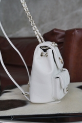 Channel 24A Duma Genuine Leather Backpack White