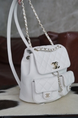 Channel 24A Duma Genuine Leather Backpack White