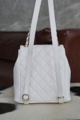 Channel 24A Duma Genuine Leather Backpack White