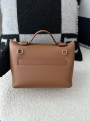 2424 Mini 21cm in Imported Evercolor and Swift Leather, CK37 Gold with Silver Hardware.