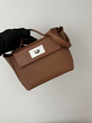 2424 Mini 21cm in Imported Evercolor and Swift Leather, CK37 Gold with Silver Hardware.