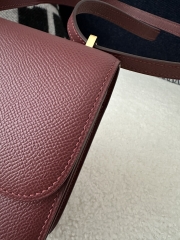 Constance 18cm Classic in Imported Epsom Leather with Grain, CK55 Rouge H with Gold Hardware