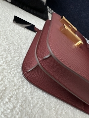 Constance 18cm Classic in Imported Epsom Leather with Grain, CK55 Rouge H with Gold Hardware