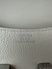 Constance Slim Cardholder Wallet in Evercolor Cowhide, 8L Beton Glacier White with Silver Hardware