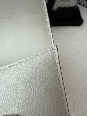 Constance Slim Cardholder Wallet in Evercolor Cowhide, 8L Beton Glacier White with Silver Hardware