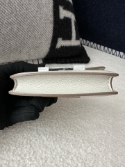 Constance Slim Cardholder Wallet in Evercolor Cowhide, 8L Beton Glacier White with Silver Hardware