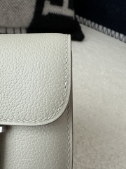 Constance Slim Cardholder Wallet in Evercolor Cowhide, 8L Beton Glacier White with Silver Hardware