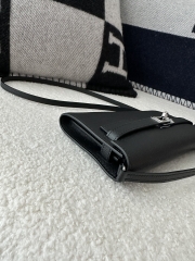 Kelly To Go Crossbody Wallet in Imported Epsom Leather, CK89 Noir Black with Silver Hardware