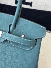 Birkin 30cm in Imported Togo Calfskin, D2 New Blue Jean with Silver Hardware