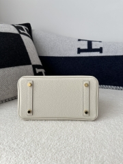 Birkin 25cm in Imported Togo Calfskin, CC10 Carie Milkshake White with Gold Hardware