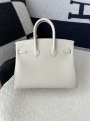 Birkin 25cm in Imported Togo Calfskin, CC10 Carie Milkshake White with Gold Hardware