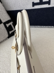 Birkin 25cm in Imported Togo Calfskin, CC10 Carie Milkshake White with Gold Hardware
