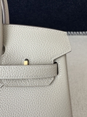 Birkin 25cm in Imported Togo Calfskin, CC10 Carie Milkshake White with Gold Hardware