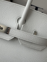 Birkin 30cm in Imported Togo Calfskin, 01 Blank Pure White with Silver Hardware