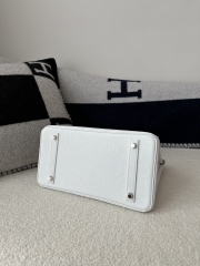 Birkin 30cm in Imported Togo Calfskin, 01 Blank Pure White with Silver Hardware