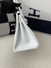 Birkin 30cm in Imported Togo Calfskin, 01 Blank Pure White with Silver Hardware