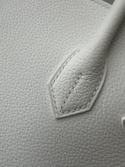 Birkin 30cm in Imported Togo Calfskin, 01 Blank Pure White with Silver Hardware