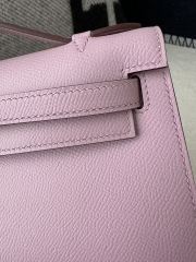 Kelly Pochette 22cm in Imported Epsom Leather, X9 Mauve Sylvestre with Silver Hardware