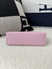 Kelly Pochette 22cm in Imported Epsom Leather, X9 Mauve Sylvestre with Silver Hardware