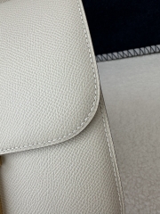 Constance 23cm Classic in Imported Epsom Leather, CC10 Carie Milkshake White with Gold Hardware