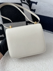 Constance 23cm Classic in Imported Epsom Leather, CC10 Carie Milkshake White with Gold Hardware