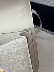 Constance 23cm Classic in Imported Epsom Leather, CC10 Carie Milkshake White with Gold Hardware