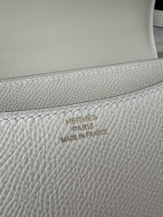 Constance 18cm New Mirror Edition in Imported Epsom Leather, CC10 Carie Milkshake White with Gold Hardware