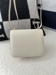Constance 18cm New Mirror Edition in Imported Epsom Leather, CC10 Carie Milkshake White with Gold Hardware