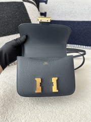 Constance 18cm New Mirror Edition in Imported Epsom Leather, 2Z Blue Nuit Midnight Blue with Gold Hardware