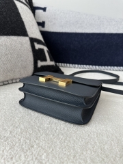 Constance 18cm New Mirror Edition in Imported Epsom Leather, 2Z Blue Nuit Midnight Blue with Gold Hardware